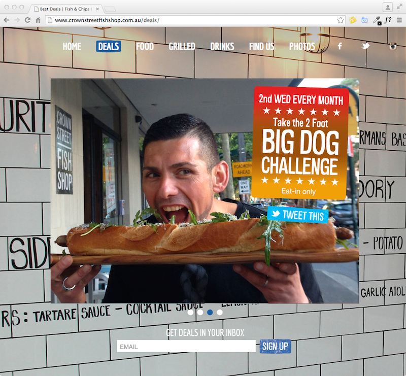 Web development for Crown St Fish Shop Sydney