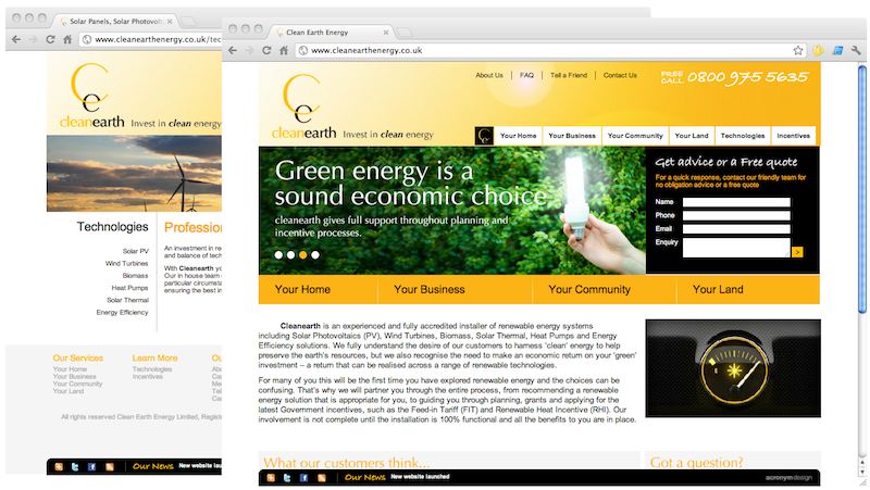 Web development work clean earth