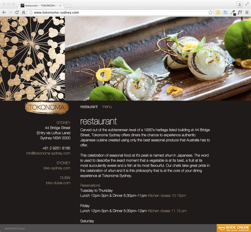 Web development Tokonoma Sydney